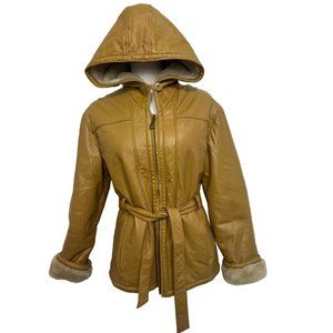 Wilsons Leather Mustard colored Hooded Jacket